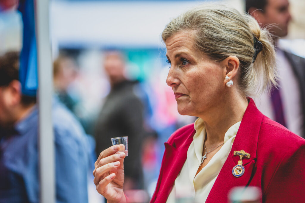 Sophie, Duchess of Edinburgh, samples gin at The Royal Norfolk Show in Norwich - PR and Press Photography Norwich