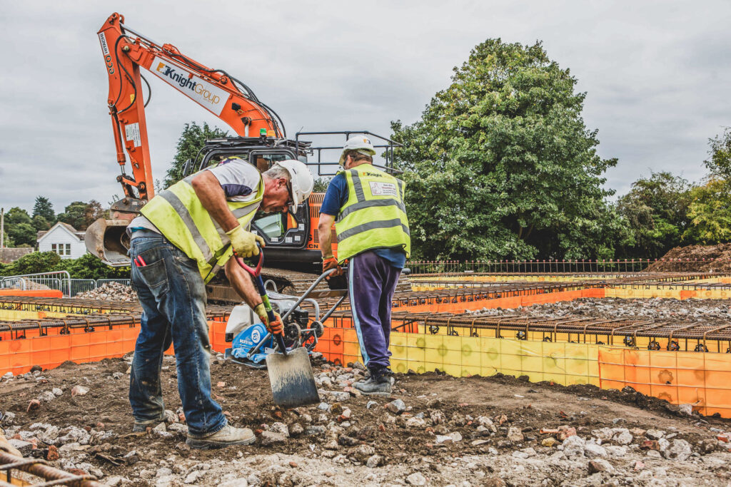 Construction workers on a building site. Construction Industry Photography from Blanc Creative Commercial Photography Norwich