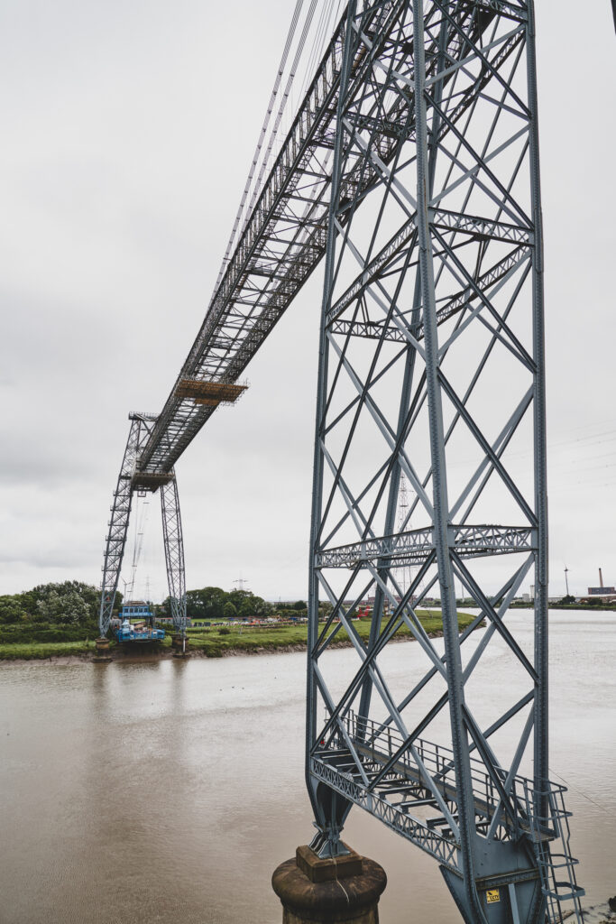 Renovation work in 2023 of the Newport Transporter Bridge. Norwich Industrial Photography by Blanc Creative