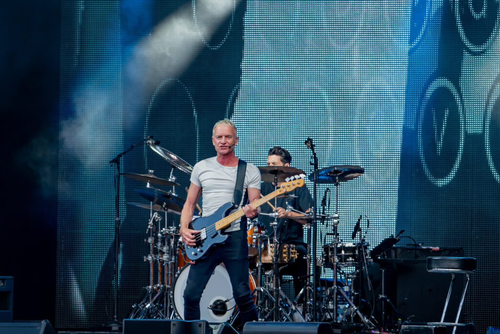 Sting concert photography 2024. Sting performs a headline set at Thetford Forest Live - Photography by Lee Blanchflower, Blanc Creative