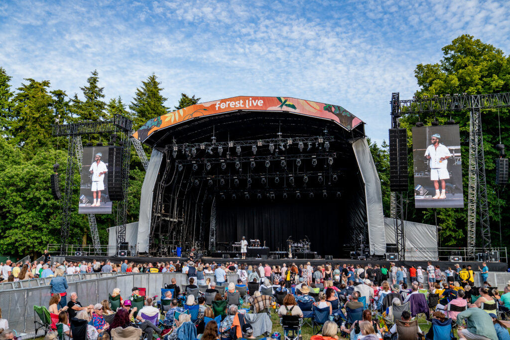 Kojey Radical performs at Thetford in Suffolk with Paloma Faith headlining Forest Live 2024 