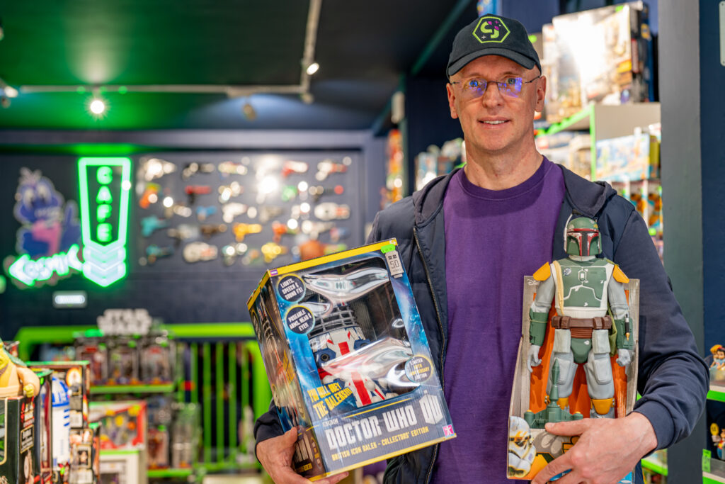 Jonathan Storey - Owner of Cosmic Jo's Galactic Trading Outpost, a Norwich Collectibles Shop - PR Photography by Blanc Creative