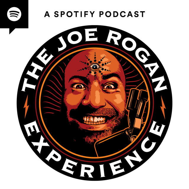 Joe Rogans Spotify logo on the top 10 biggest podcasts blog by Blanc Creative 