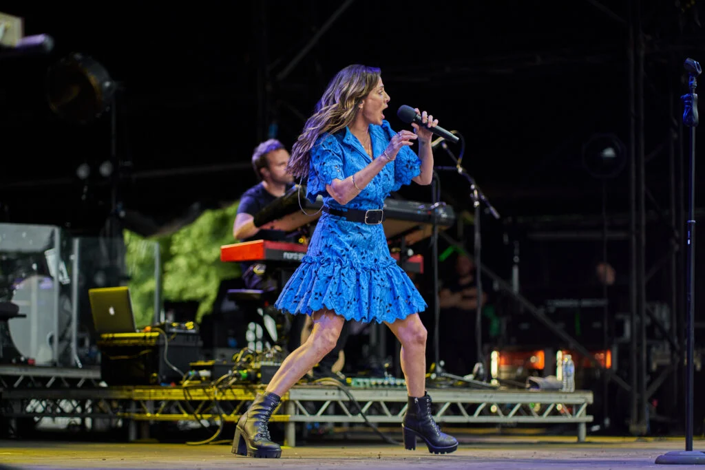 Natalie Imbruglia on stage photographed by Norfolk Music photographer Lee Blanchflower as part of Forest Live Concert Series 