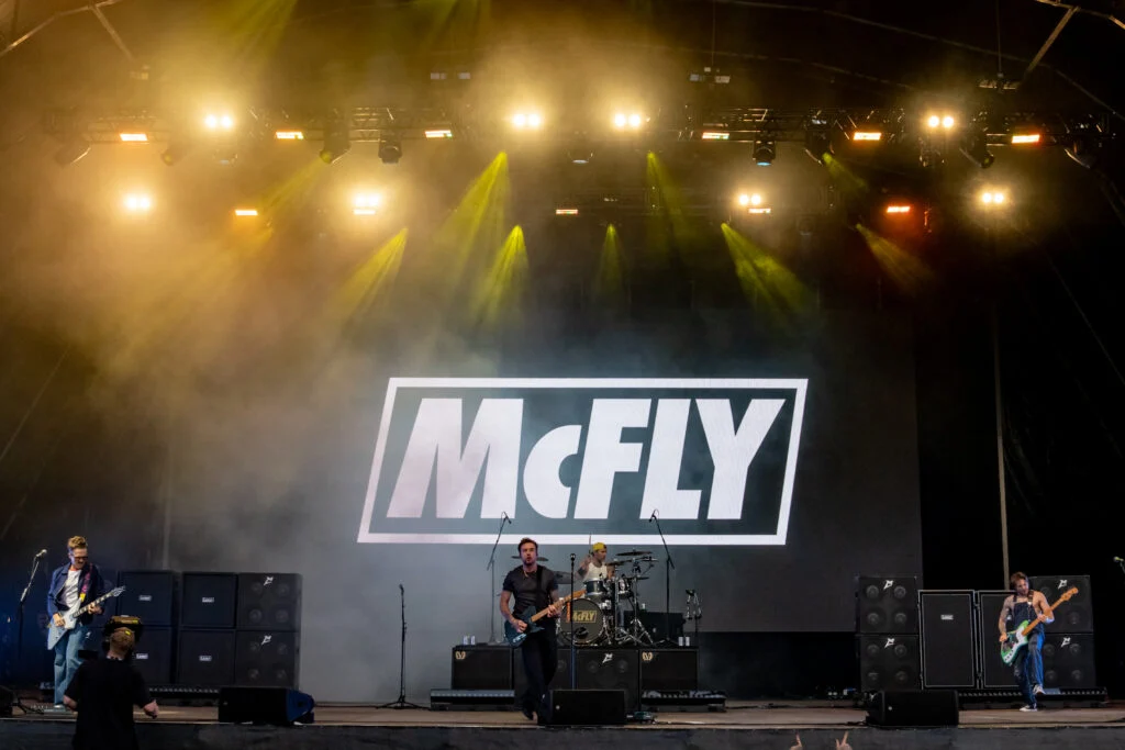 McFly on stage headlining Forest Live 2026. Press Photography by Lee Blanchflower