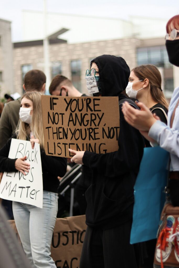 Blanc Creative Commercial Photography Norwich Photographing protests in the UK, a photographer working at a public demonstration in 2026